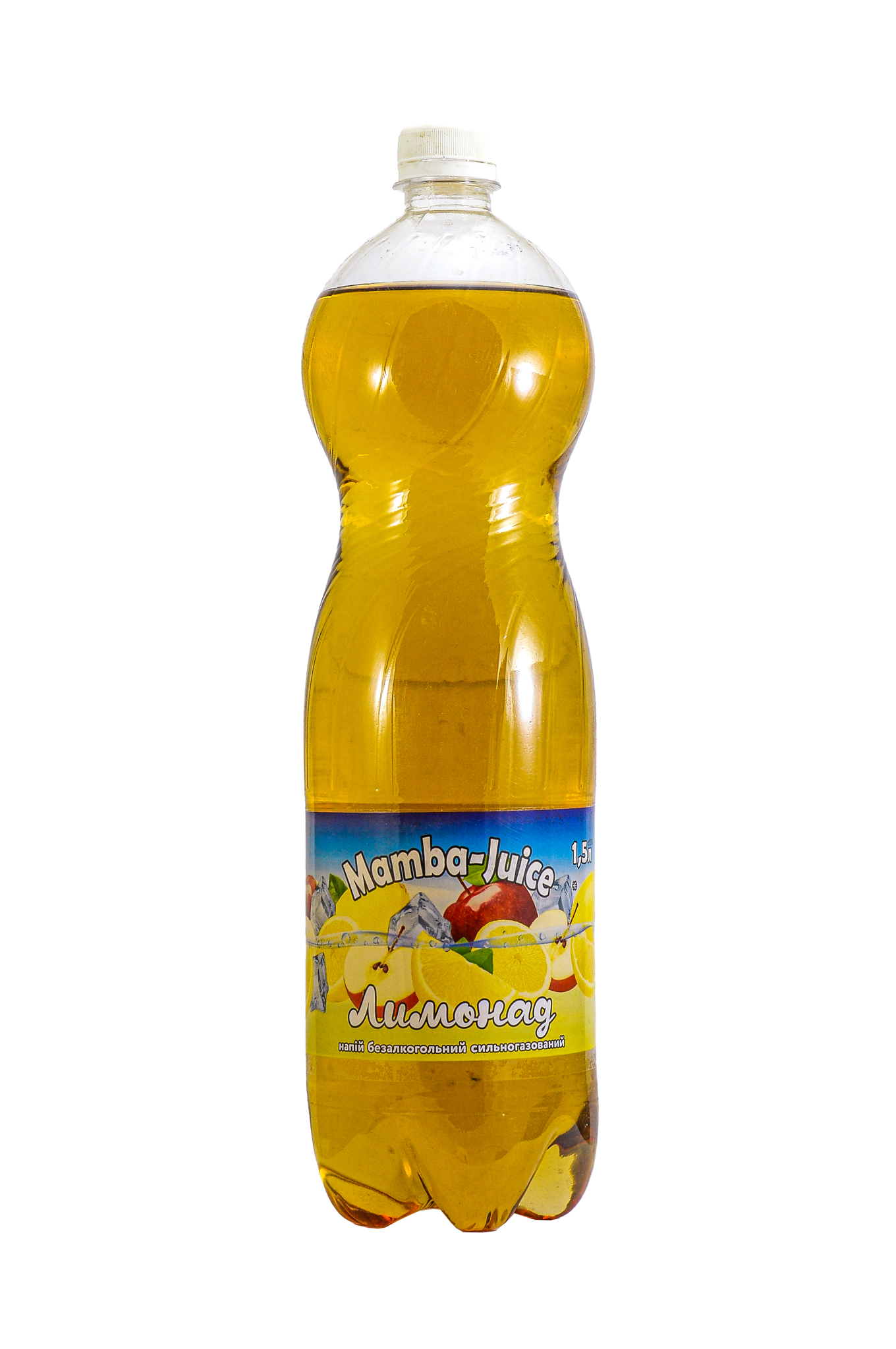 Напій безалкогольний на ароматизаторах сильногазований низькокалорійний з підсолоджувачами MAMBA-JUICE "ЛИМОНАД" 1,5 л.